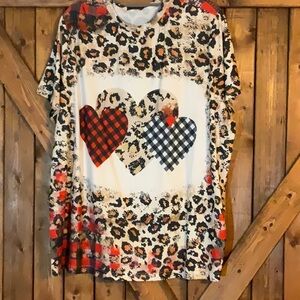 NEW Leopard Print Kids Shirt with Heart Design